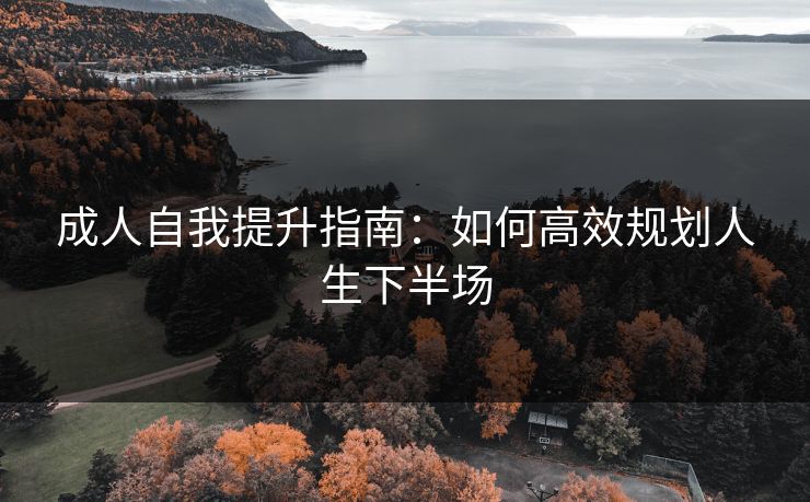 成人自我提升指南：如何高效规划人生下半场